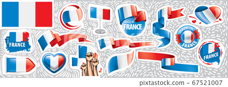 Vector set of the national flag of France in various creative designs Vector set of the national flag of France in various creative designs 67521007