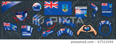 Vector set of the national flag of Montserrat in various creative designs Vector set of the national flag of Montserrat in various creative designs 67521049