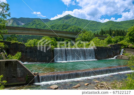 本田澤澤魚野川支流，新鮮綠葉新潟縣湯澤町 67522127