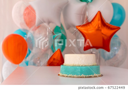 Birthday cake on table at home 67522449