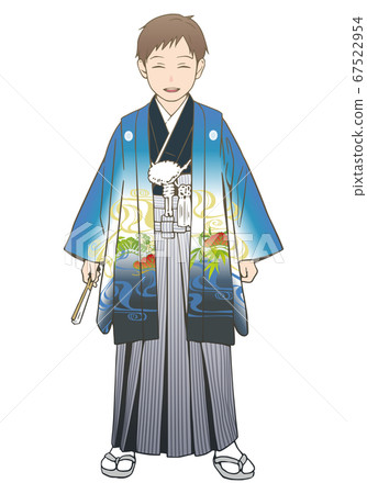 Shichigosan Kimono Vector Illustration (5-year-old boy) 67522954