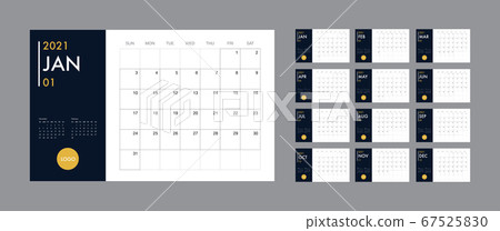 Calendar 2021 template planner vector diary in a minimalist style 67525830