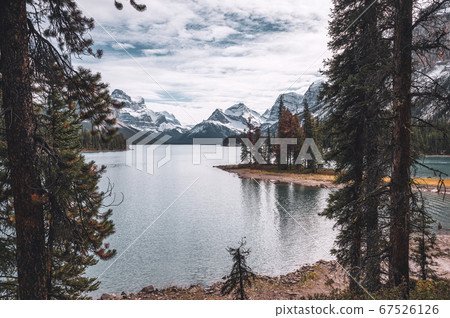 Scenery of Spirit Island in Maligne lake at Jasper 67526126