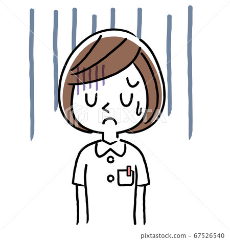 Vector illustration material: depressed young female nurse 67526540