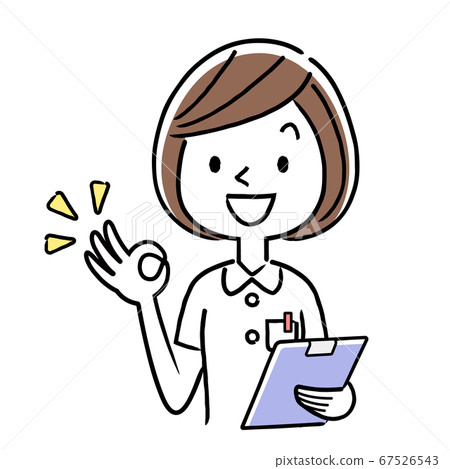 Vector illustration material: young female nurse giving an ok sign Vector illustration material: young female nurse giving an ok sign 67526543