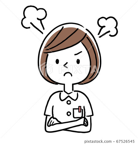 Vector illustration material: young woman nurse getting angry 67526545