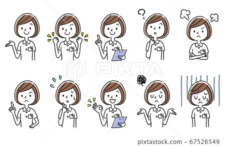 Vector illustration material: young female nurse set, collection 67526549