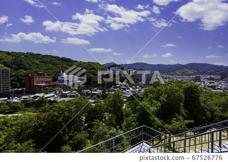 Dogo Onsen Matsuyama City, Ehime Prefecture, overlooking Dogo Onsen East from Dogo Park 67526776