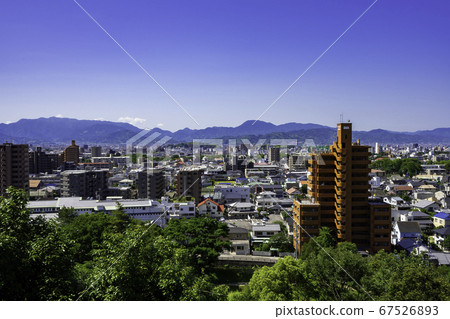Dogo Onsen, Matsuyama City, Ehime Prefecture, overlooking the south side of Matsuyama City from Dogo Park Dogo Onsen, Matsuyama City, Ehime Prefecture, overlooking the south side of Matsuyama City from Dogo Park 67526893