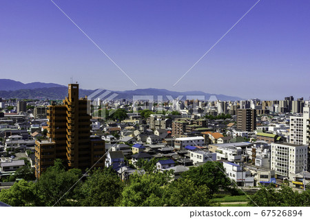 Dogo Onsen, Matsuyama City, Ehime Prefecture, overlooking the south side of Matsuyama City from Dogo Park Dogo Onsen, Matsuyama City, Ehime Prefecture, overlooking the south side of Matsuyama City from Dogo Park 67526894