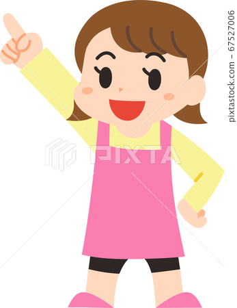 指著你的女孩 插圖素材 圖庫