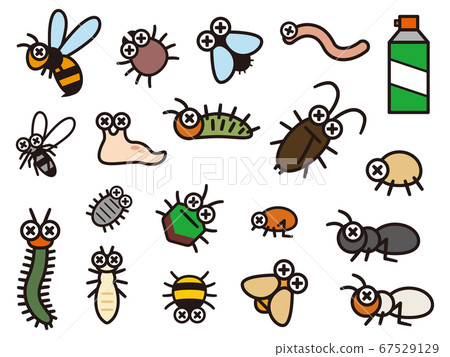 Set of deformed illustrations of pest control 67529129