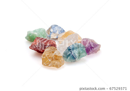 Decorative stones minerals on a white background. 67529371