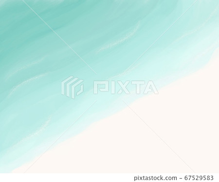 Blue sea and sandy beach expressed in watercolor 67529583