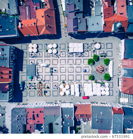 Rybnik. Poland. Aerial view of main square  67531991