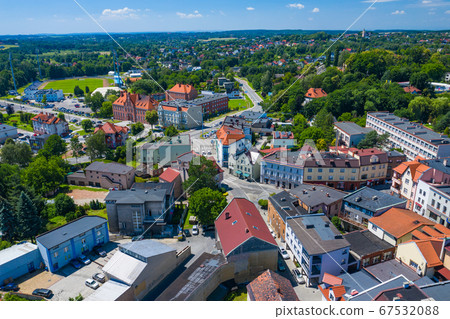 Wodzislaw Slaski. Poland. Aerial view of main square Wodzislaw Slaski. Poland. Aerial view of main square 67532088