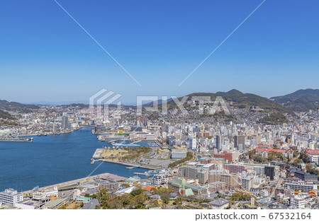 Nagasaki City, Nagasaki Cityscape of sunny Nagasaki City 67532164