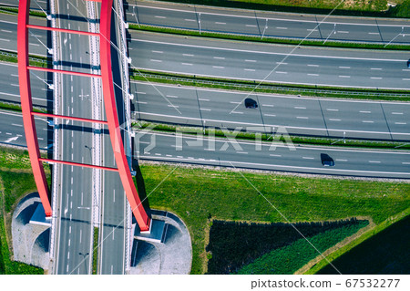 Highway Aerial View. Overpass and bridge. from above 67532277