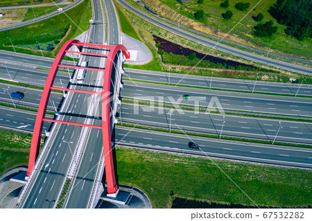 Highway Aerial View. Overpass and bridge. from above Highway Aerial View. Overpass and bridge. from above 67532282