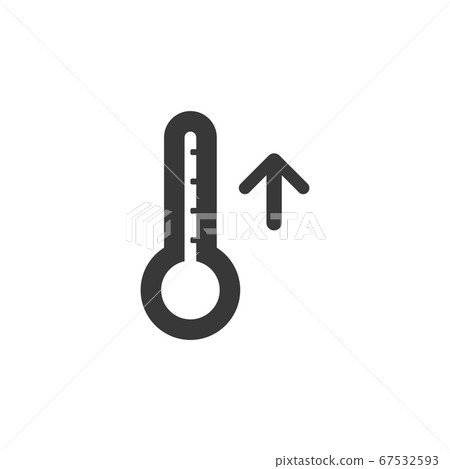 Thermometer. Rise temperature. Icon. Weather glyph - Stock Illustration ...