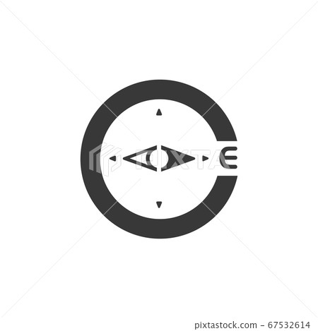 Compass. East direction. Icon. Weather glyph 67532614