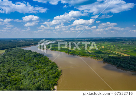 Vistula river in Poland. Aerial view of Vistula Vistula river in Poland. Aerial view of Vistula 67532716