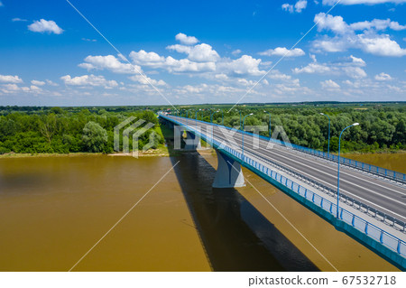 Bridge over Vistula river in Kamien, Poland. 67532718
