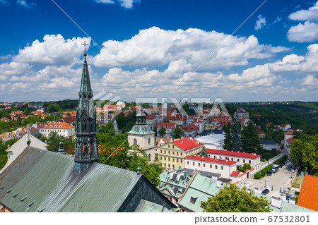 Sandomierz, Poland. Aerial view of medieval old town Sandomierz, Poland. Aerial view of medieval old town 67532801