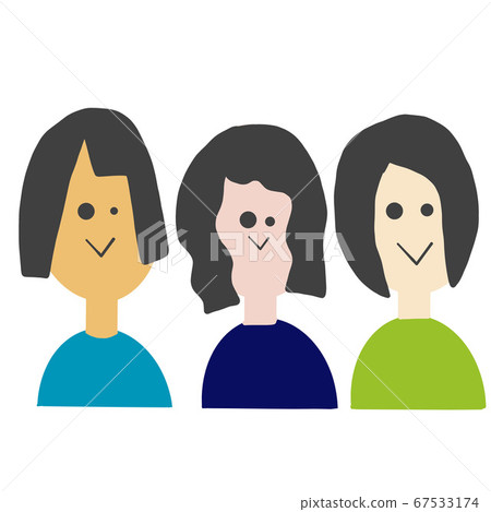 Flat illustration of three laughing women 67533174
