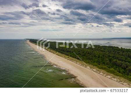 Chalupy Beach Aerial View. Hel Penisula from Above. Baltic Sea 67533217