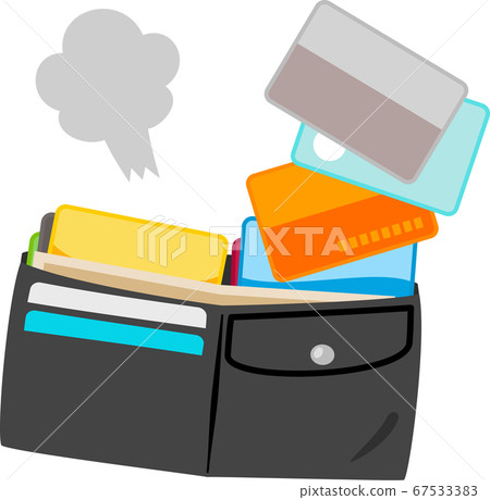 Black wallet full of cards Black wallet full of cards 67533383
