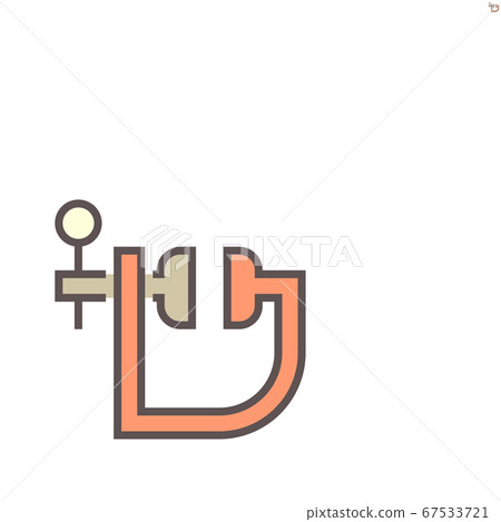 C-clamp vector icon design on white background, 67533721