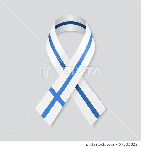 Finnish flag stripe ribbon on white background....-插圖素材 [67533822 ...