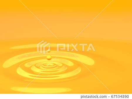 A yellow liquid with ripples that spreads 67534890
