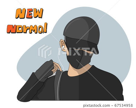 New normal ; People in the era of the coronavirus epidemic have to wear a mask. Cloth masks to prevent the spread 67534958