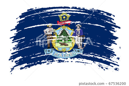 Maine flag in grunge brush stroke, vector Maine flag in grunge brush stroke, vector 67536200