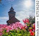 Beatuiful view to the tower of the Nuremberg Castle in Franconia, Bavaria state, Germany 67536262