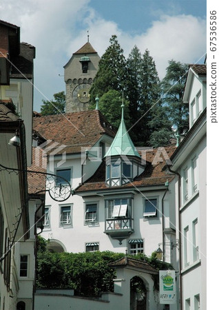Switzerland, Lucerne, medieval clock tower Switzerland, Lucerne, medieval clock tower 67536586
