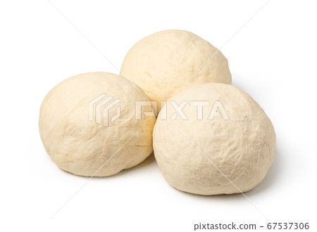 fresh raw dough ball on white background 67537306