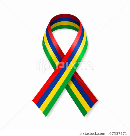 Mauritius flag stripe ribbon on white background. Vector illustration. 67537371