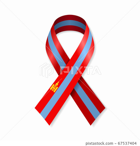 Mongolian flag stripe ribbon on white background. Vector illustration. Mongolian flag stripe ribbon on white background. Vector illustration. 67537404