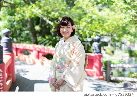 Portrait of a woman wearing a kimono Portrait of a woman wearing a kimono 67539324