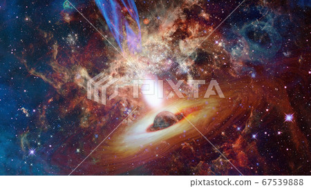 Bright quasar in deep space. Elements of this 67539888