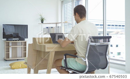 Happy smiling business blonde man. Freelance Happy smiling business blonde man. Freelance 67540503