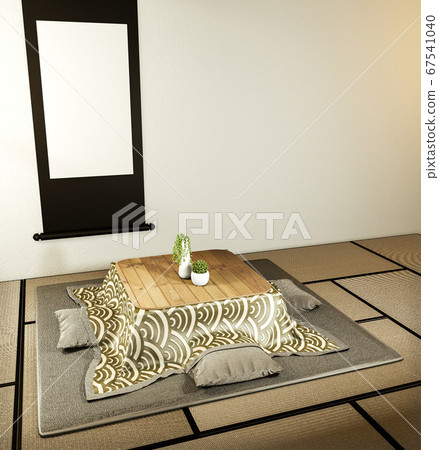 kotatsu low table and pillow ontatami mat, room kotatsu low table and pillow ontatami mat, room 67541040