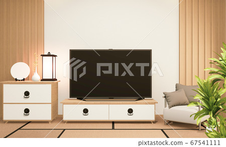 cabinet in japanese living room on white wall 67541111