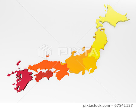 Map Japan 3d map Realistic.3d rendering - Stock Illustration [67541157 ...