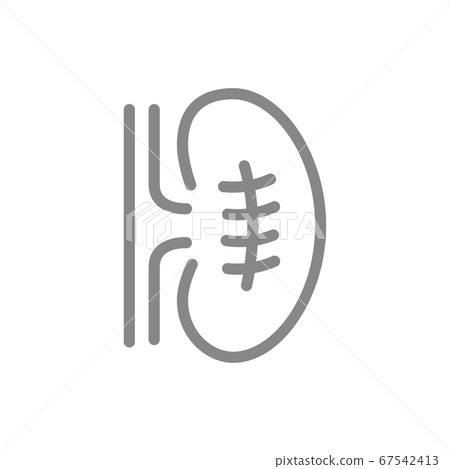 Scar on kidney line icon. Kidney stone removal, internal organ surgery symbol 67542413