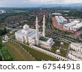 Aerial view of Sri Sendayan Mosque in Malaysia. Very new beautiful mosque in Malaysia. 67544918