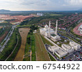 Aerial view of Sri Sendayan Mosque in Malaysia. Very new beautiful mosque in Malaysia. 67544922